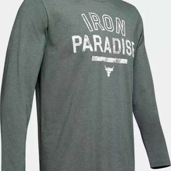 Under Armour Mens Project Rock Iron Paradise T-Shirt 1346101-012 Gray/White NWT - Picture 6 of 6